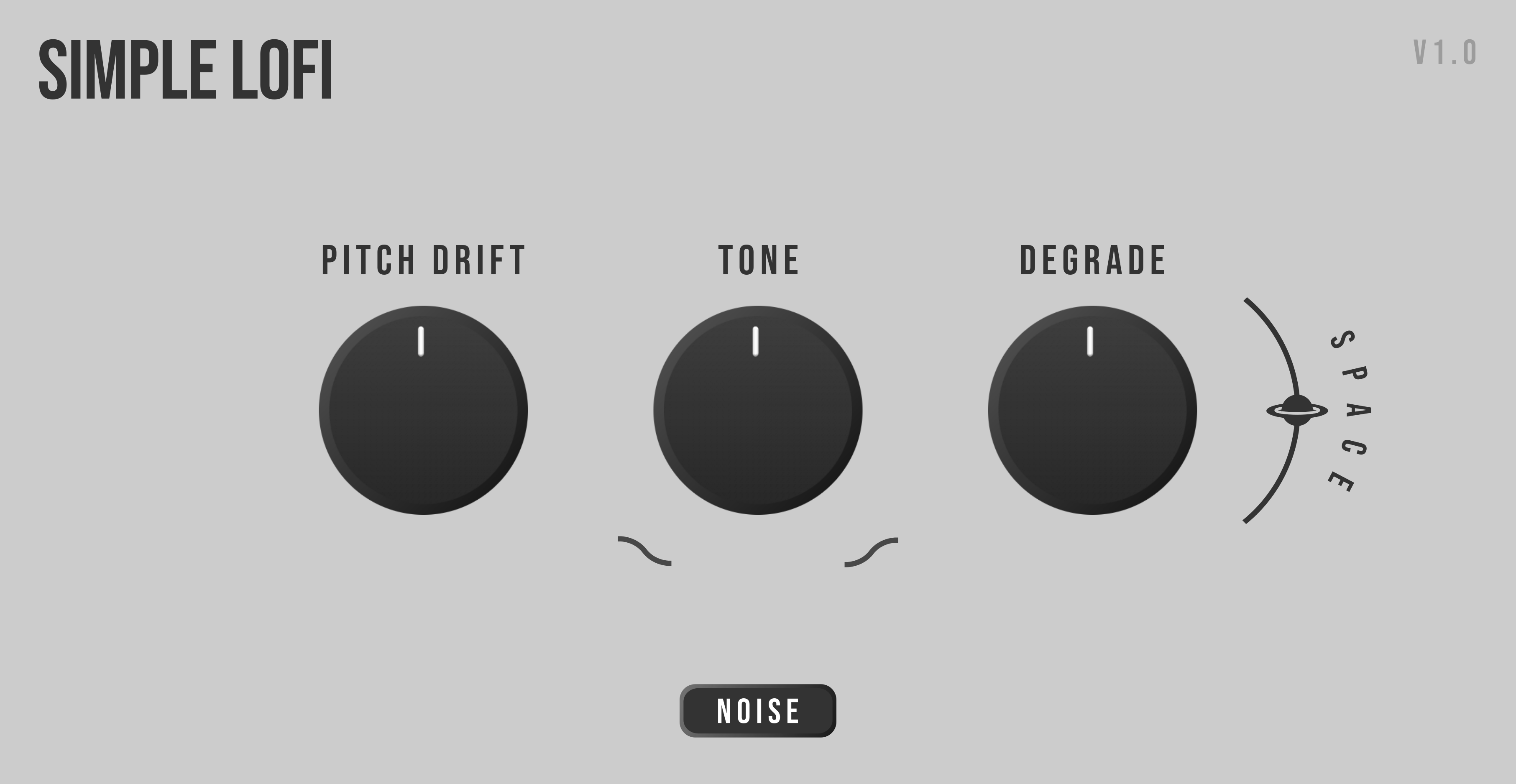 The graphical user interface for a lo-fi digital audio effect plugin